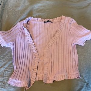 zara purple cardigan